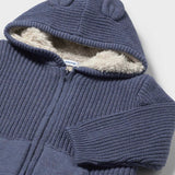 Mayoral Baby Boy Sherpa Lined Knit Zip Hoodie ~ Dark Blue