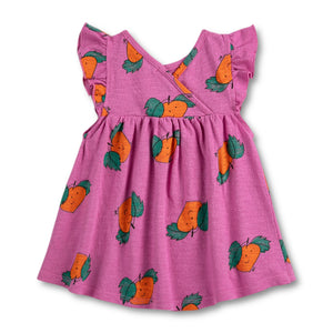 Bobo Choses Baby Tangerine Ruffled Dress ~ Fuchsia