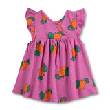Bobo Choses Baby Tangerine Ruffled Dress ~ Fuchsia