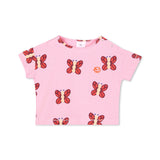 Wynken Baby Mini Bon Bon Butterfly Print Tee & Shorts set ~ Candy