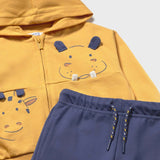 Mayoral Baby Boy Zip Hoodie, Tee & Joggers 3pc Set ~ Golden/Navy