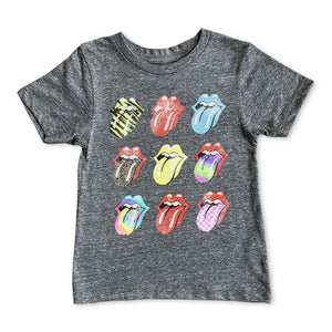 Rowdy Sprout Rolling Stones Tongues s/s Tee ~ Tri Grey