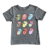 Rowdy Sprout Rolling Stones Tongues s/s Tee ~ Tri Grey