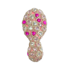 Bari Lynn Multi Heart Jeweled Hair Brush