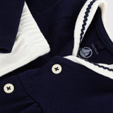 Petit Bateau l/s Sailor Dress w/ Leggings ~ Navy/Cream