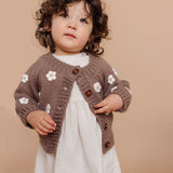 The Blueberry Hill Knit Flowers Cardigan ~ Tan