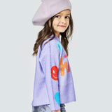 Baby Sara Happy Fuzzy Sweater ~ Purple Multi