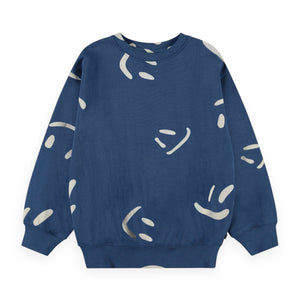 Molo Monti Sweatshirt & Amil Shorts Set ~ Big Smiles Blue