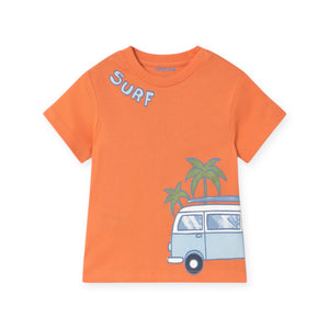 Mayoral Baby Boy Surf Van 3pc Shorts Set ~ Coral/Blue