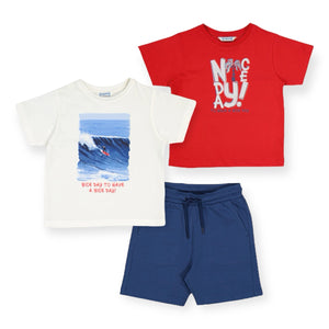 Mayoral Boys s/s T-Shirts & Short Set ~ Watermelon/Navy