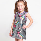 Baby Sara Shooting Star Sequin A-Line Dress ~ Silver Multi