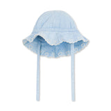 Petit Bateau Baby Chambray Sun Hat w/ Scallop Detail ~ Blue