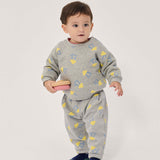 Bobo Choses Baby Pixel Abduction Print Sweatshirt & Sweatpants Set ~ Light Heather Grey