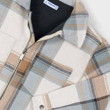 Mayoral Boys Fleece Lined Check Jacket ~ Caramel
