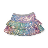 MIA New York s/s Flutter Top & Sequin Skirt Set ~ Purple/Rainbow