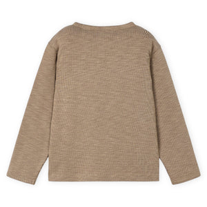 Mayoral Boys Ribbed l/s Shirt w/ Pocket ~ Caramel