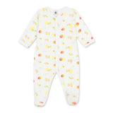 Petit Bateau Front Snap Tutti Frutti Print Footie ~ White Multi