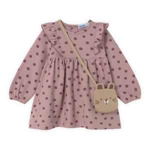 Mayoral Baby Girl Polka Dot Frill Dress w/ Bag ~ Crystal