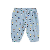 Bobo Choses Baby Game Pawns Print Denim Blouse & Pants Set ~ Light Blue