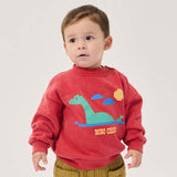 Bobo Choses Baby Lake Monster Sweatshirt & Booo Bo Choses Striped Sweatpants Set ~ Red/Blue