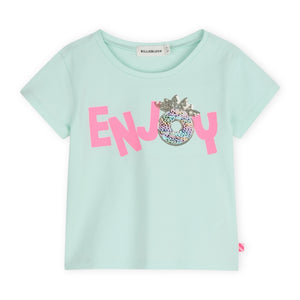 Billieblush Sequin Enjoy Graphic s/s T-shirt ~ Sea Green