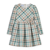 Mayoral Girls Plaid Dress w/ Bow ~ Jade