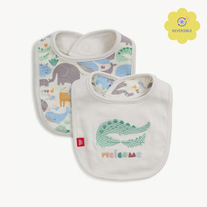 Magnetic Me Organic Cotton Reversible Bib 2 Pack ~ Little Lovin'