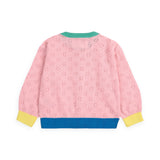 Bobo Choses Baby Color Block Knit Cardigan ~ Light Pink