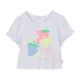 Billieblush Baby s/s Graphic T-shirt & Ruffle Hem Shorts Set ~ White/Bleach