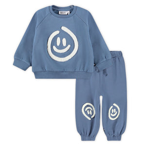 Molo Baby Disc Sweatshirt & Simon Sweatpants Set ~ Twilight Blue