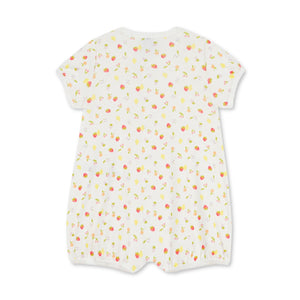 Petit Bateau s/s Tutti Frutti Print Short Romper ~ White Multi