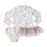 Shade Critters Baby Wildflower Fields Rash Guard Set w/ Tutu ~ Lilac