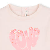 Billieblush Baby Love l/s T-Shirt w/ Ruffle & Embroidered Denim Pants Set ~ Pink/Blue
