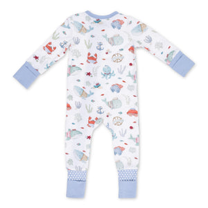Angel Dear 2 Way Zipper Convertible Romper ~ Sailor Sea Creatures