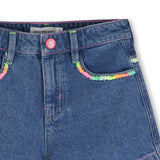 Billieblush Embroidered Denim Shorts 7-12 ~ Double Stone/Brossage