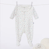 Petit Bateau Front Snap Fruit Footie w/ Collar ~ White Multi