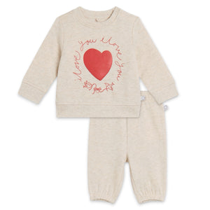 Stella McCartney Baby Girl Heart Tracksuit Set ~ Oatmeal