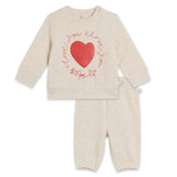 Stella McCartney Baby Girl Heart Tracksuit Set ~ Oatmeal