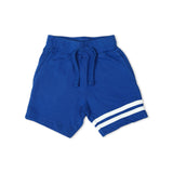 Mish Baby Speedway Tee & Sweat Shorts w/ Stripe Set ~ White/Cobalt