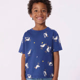 Petit Bateau Boys Seagulls Print s/s T-shirt ~ Navy