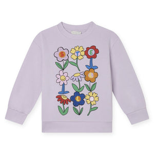 Stella McCartney Girls Stella Flower Letters Sweatshirt ~ Purple