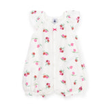 Petit Bateau Flutter Sleeve Berries Print Short Romper ~ White Multi