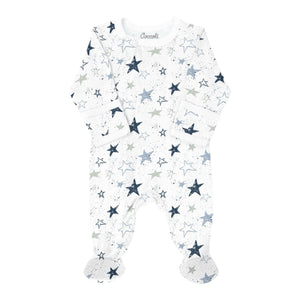Coccoli Modal Zipper Footie ~ Stars on Cream