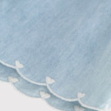 Petit Bateau Baby Sleeveless Chambray Blouse & Shorts w/ Scallop Detail Set ~ Blue