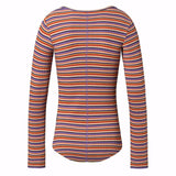 Molo Rochelle Ribbed l/s Top 7-12 ~ Purple Flame Stripe