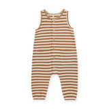 Quincy Mae Waffle Jumpsuit ~ Clay Stripe
