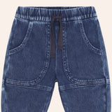 Huxbaby Sitting Hux l/s Top & Denim Pocket Pants Set ~ Ink Stripe/Denim Indigo