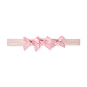 Bari Lynn Small Crystalized Bow on Elastic Baby Headband
