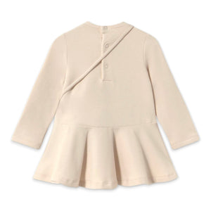 Mayoral Baby Girl Bi-material Sherpa Dress w/ Bear Bag ~ Light Khaki