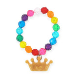 Sadie's Moon Rainbow Bead Resin Charm Bracelet